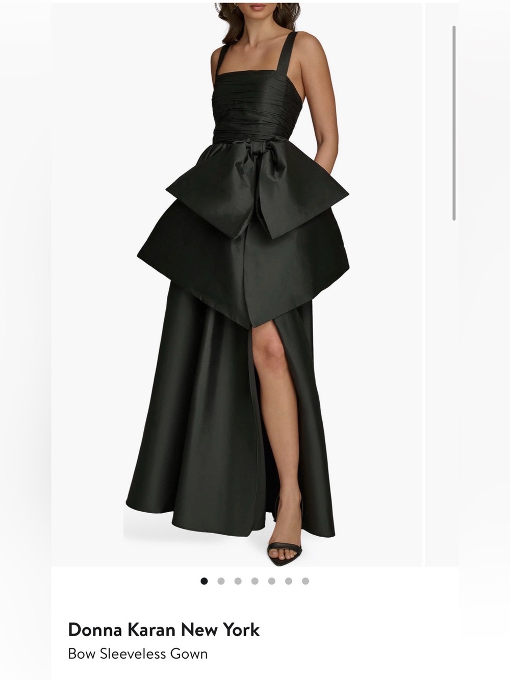 Donna Karen : Elegant Black High-Slit Layered Evening Skirt